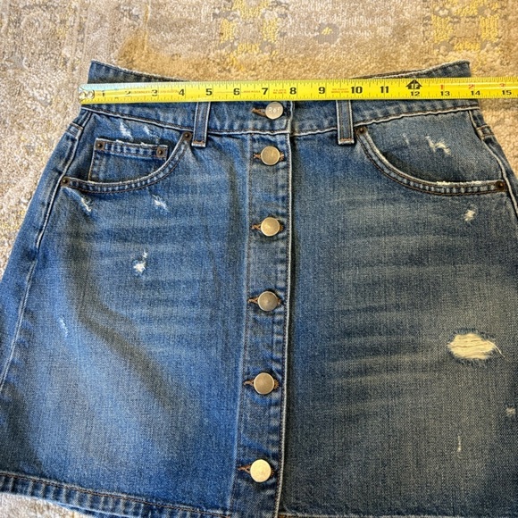 Reformation Button Front Denim Mini Skirt - Picture 10 of 12